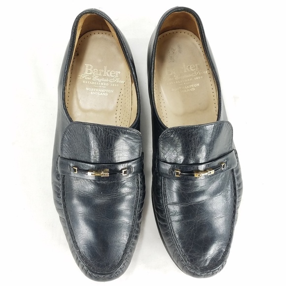 Barker Shoes Black Slip On Loafer Leather Moc Toe Horsebit Mens Sz 8.5 England - Picture 9 of 15